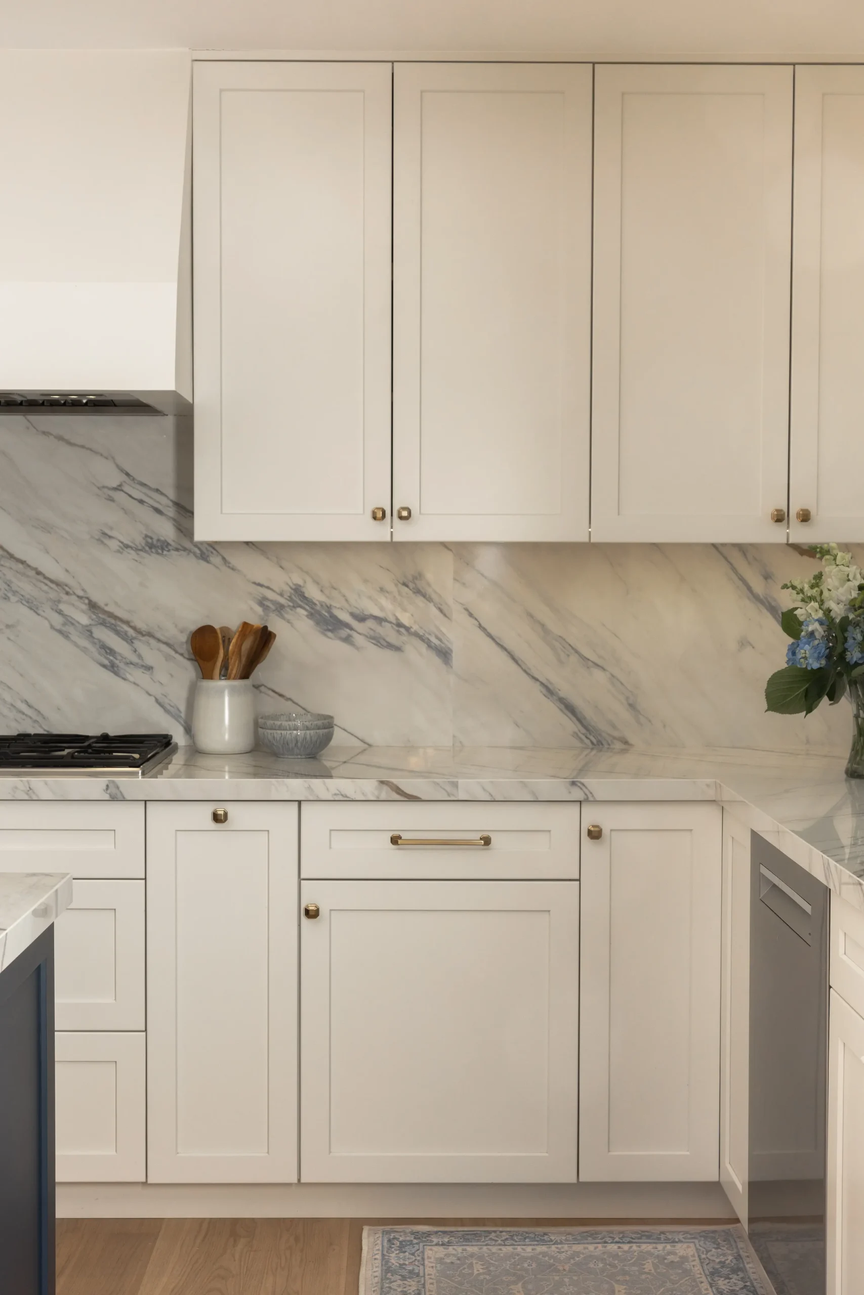 Bold transitional Crystal kitchen with premium finishes